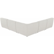 Meridian Furniture Miramar Cream Durable Linen Textured Modular Sectional