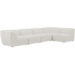 Meridian Furniture Miramar Cream Durable Linen Textured Modular Sectional