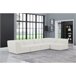 Meridian Furniture Miramar Cream Durable Linen Textured Modular Sectional