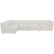 Meridian Furniture Miramar Cream Durable Linen Textured Modular Sectional