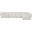 Meridian Furniture Miramar Cream Durable Linen Textured Modular Sectional