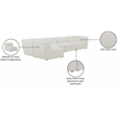 Meridian Furniture Miramar Cream Durable Linen Textured Modular Sectional