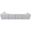 Meridian Furniture Miramar Grey Durable Linen Textured Modular Sectional