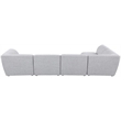 Meridian Furniture Miramar Grey Durable Linen Textured Modular Sectional