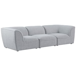 Meridian Furniture Miramar Grey Durable Linen Textured Modular Sofa