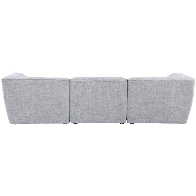 Meridian Furniture Miramar Grey Durable Linen Textured Modular Sofa