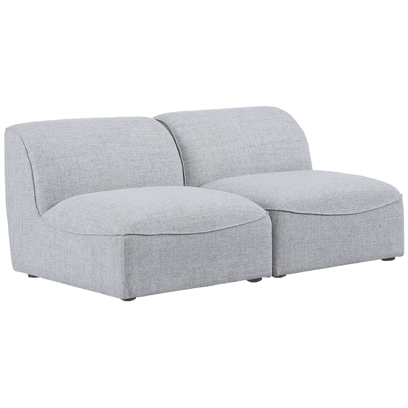 Meridian Furniture Miramar Grey Durable Linen Textured Modular Sofa