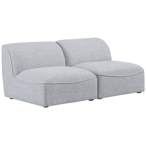 Meridian Furniture Miramar Grey Durable Linen Textured Modular Sofa