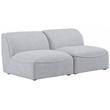 Meridian Furniture Miramar Grey Durable Linen Textured Modular Sofa