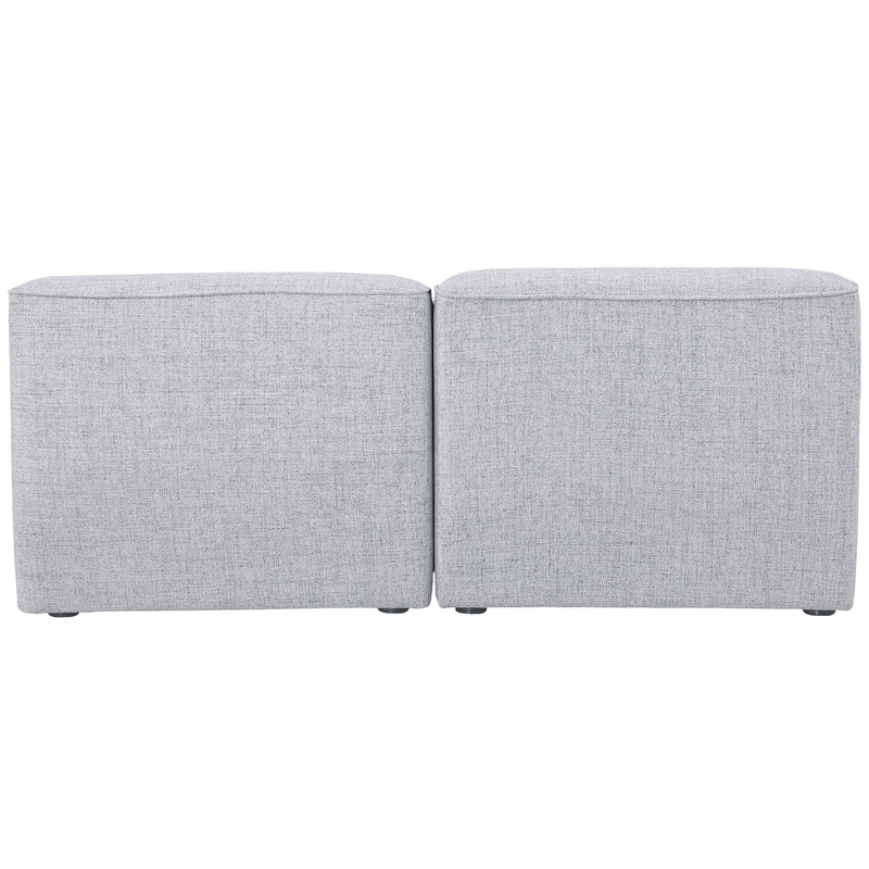 Meridian Furniture Miramar Grey Durable Linen Textured Modular Sofa