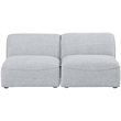 Meridian Furniture Miramar Grey Durable Linen Textured Modular Sofa