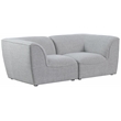 Meridian Furniture Miramar Grey Durable Linen Textured Modular Sofa