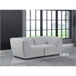 Meridian Furniture Miramar Grey Durable Linen Textured Modular Sofa