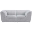 Meridian Furniture Miramar Grey Durable Linen Textured Modular Sofa