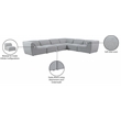 Meridian Furniture Miramar Grey Durable Linen Textured Modular Sectional