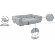 Meridian Furniture Miramar Grey Durable Linen Textured Modular Sectional
