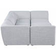 Meridian Furniture Miramar Grey Durable Linen Textured Modular Sectional