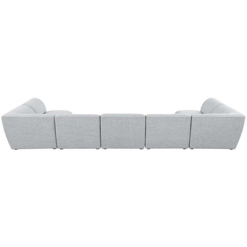 Meridian Furniture Miramar Grey Durable Linen Textured Modular Sectional