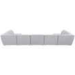 Meridian Furniture Miramar Grey Durable Linen Textured Modular Sectional