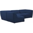 Meridian Furniture Miramar Navy Durable Linen Textured Modular Sectional