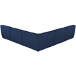Meridian Furniture Miramar Navy Durable Linen Textured Modular Sectional