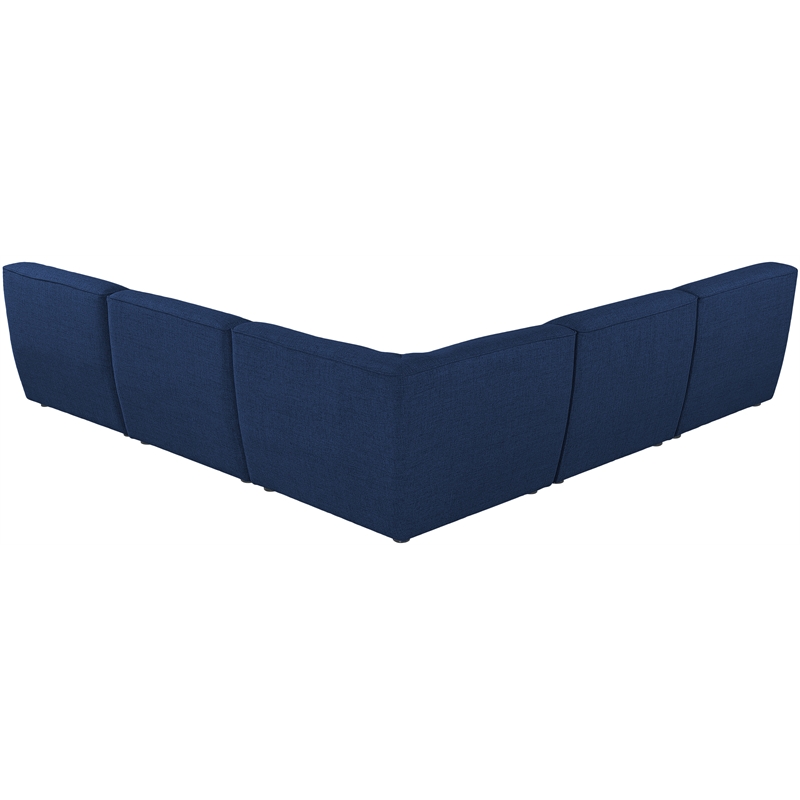 Meridian Furniture Miramar Navy Durable Linen Textured Modular Sectional