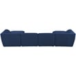 Meridian Furniture Miramar Navy Durable Linen Textured Modular Sectional
