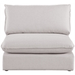 Meridian Furniture Mackenzie Beige Durable Linen Textured Armless