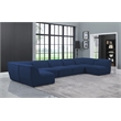 Meridian Furniture Miramar Navy Durable Linen Textured Modular Sectional