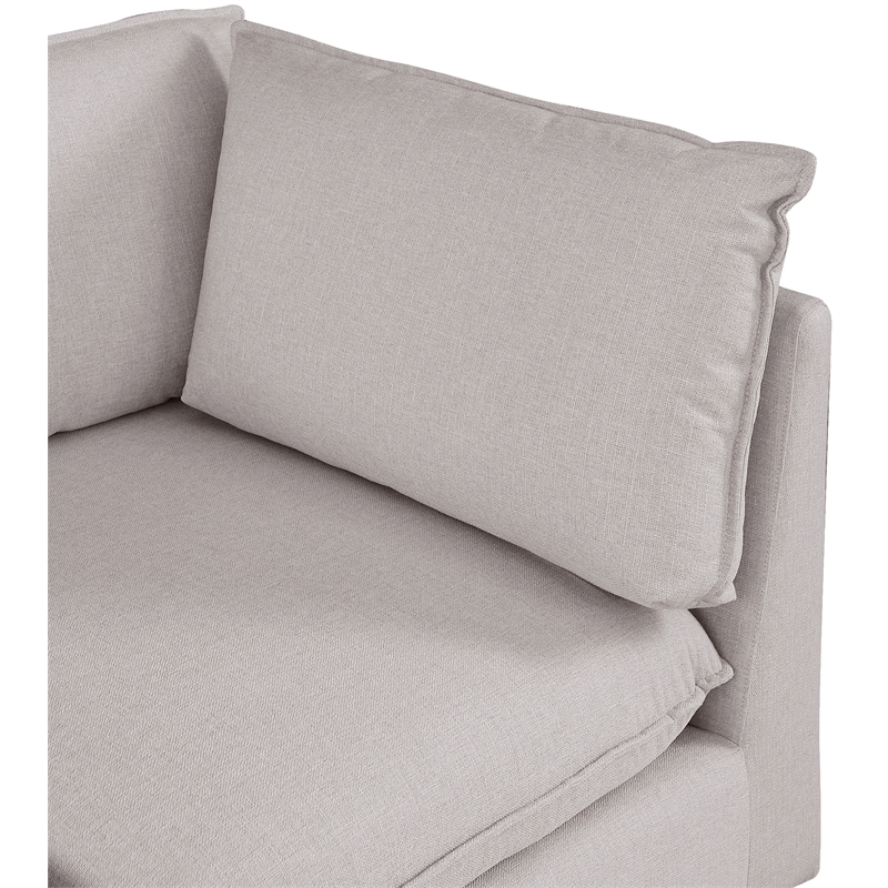 Meridian Furniture Mackenzie Beige Durable Linen Textured Corner