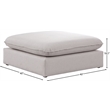 Meridian Furniture Mackenzie Beige Durable Linen Textured Ottoman