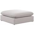 Meridian Furniture Mackenzie Beige Durable Linen Textured Ottoman