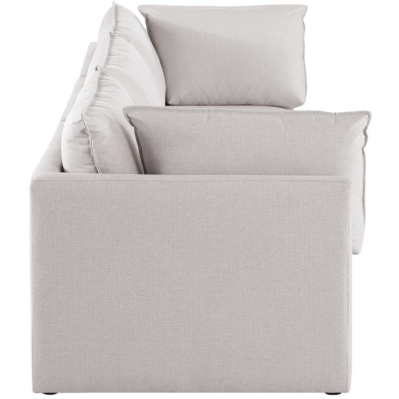 Meridian Furniture Mackenzie Beige Durable Linen Textured Modular Sofa