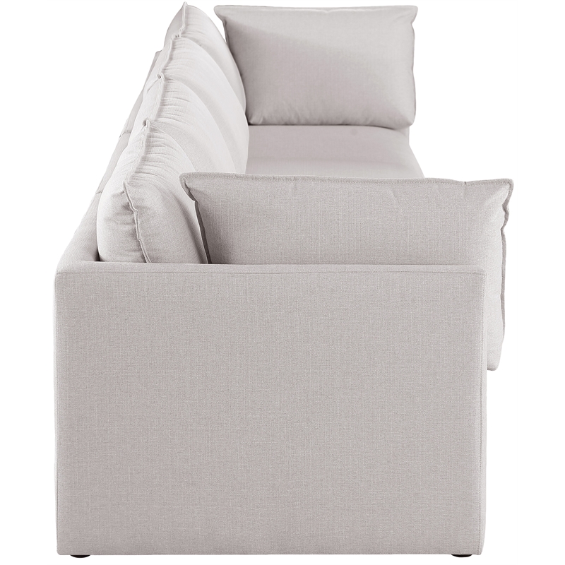 Meridian Furniture Mackenzie Beige Durable Linen Textured Modular Sofa
