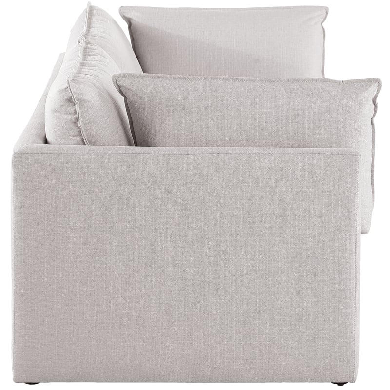 Meridian Furniture Mackenzie Beige Durable Linen Textured Modular Sofa