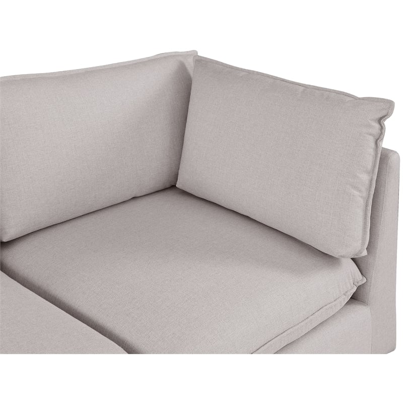 Meridian Furniture Mackenzie Beige Durable Linen Textured Modular Sofa