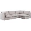 Meridian Furniture Mackenzie Beige Durable Linen Textured Modular Sectional