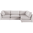 Meridian Furniture Mackenzie Beige Durable Linen Textured Modular Sectional