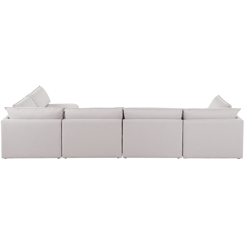 Meridian Furniture Mackenzie Beige Durable Linen Textured Modular Sectional