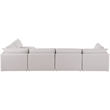 Meridian Furniture Mackenzie Beige Durable Linen Textured Modular Sectional