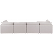 Meridian Furniture Mackenzie Beige Durable Linen Textured Modular Sectional