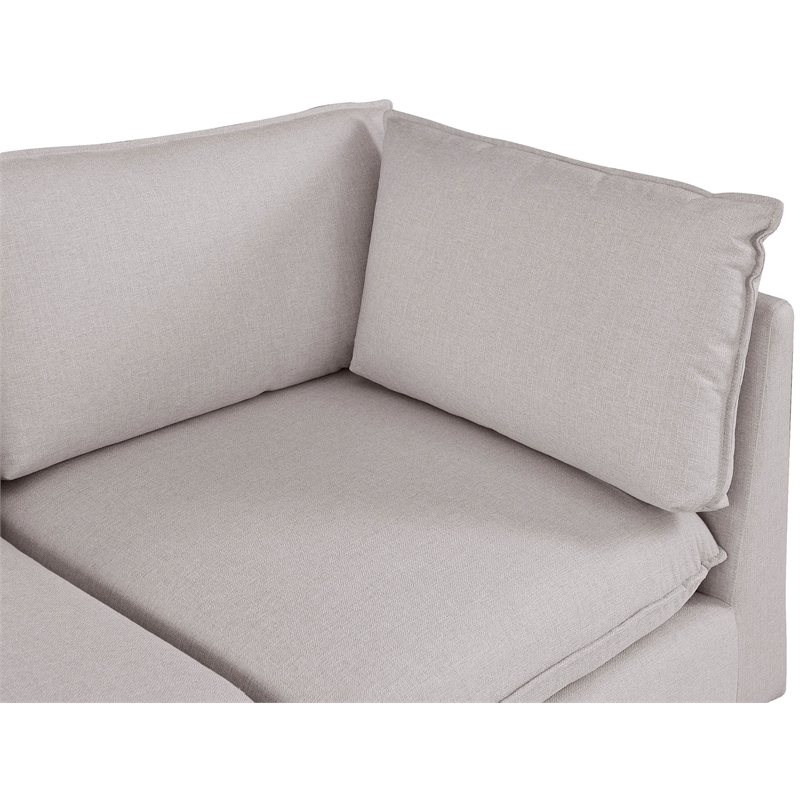 Meridian Furniture Mackenzie Beige Durable Linen Textured Modular Sectional