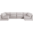 Meridian Furniture Mackenzie Beige Durable Linen Textured Modular Sectional