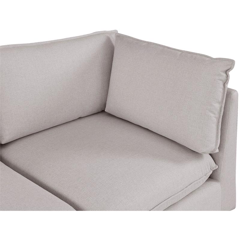 Meridian Furniture Mackenzie Beige Durable Linen Textured Modular Sectional