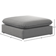Meridian Furniture Mackenzie Grey Durable Linen Textured Ottoman