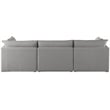 Meridian Furniture Mackenzie Grey Durable Linen Textured Modular Sofa