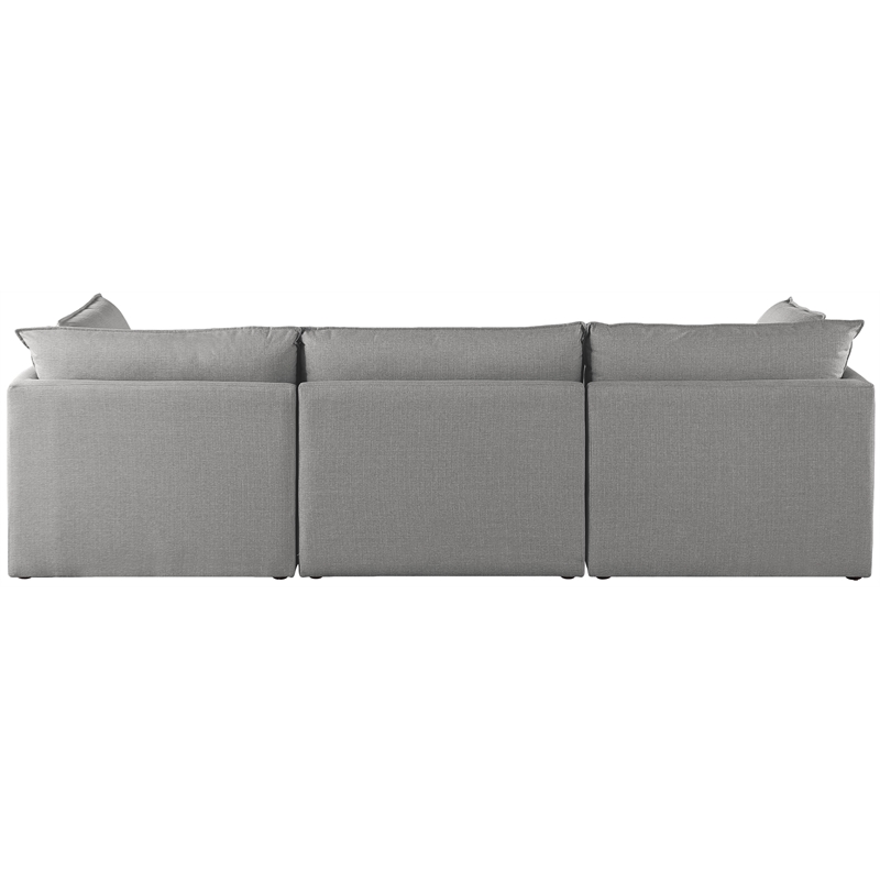 Meridian Furniture Mackenzie Grey Durable Linen Textured Modular Sofa
