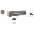 Meridian Furniture Mackenzie Grey Durable Linen Textured Modular Sofa