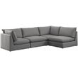 Meridian Furniture Mackenzie Grey Durable Linen Textured Modular Sectional