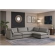 Meridian Furniture Mackenzie Grey Durable Linen Textured Modular Sectional